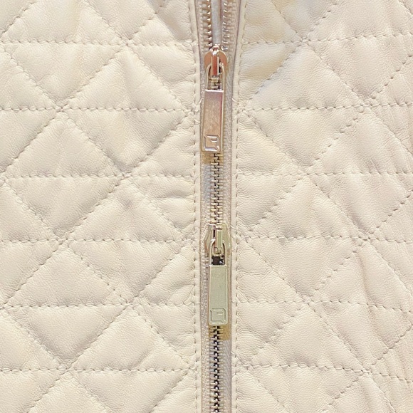 Lafayette 148 New York Cream Quilted Bomber Jacket Size XL ✨PRISTINE CONDITION✨ - Picture 4 of 8